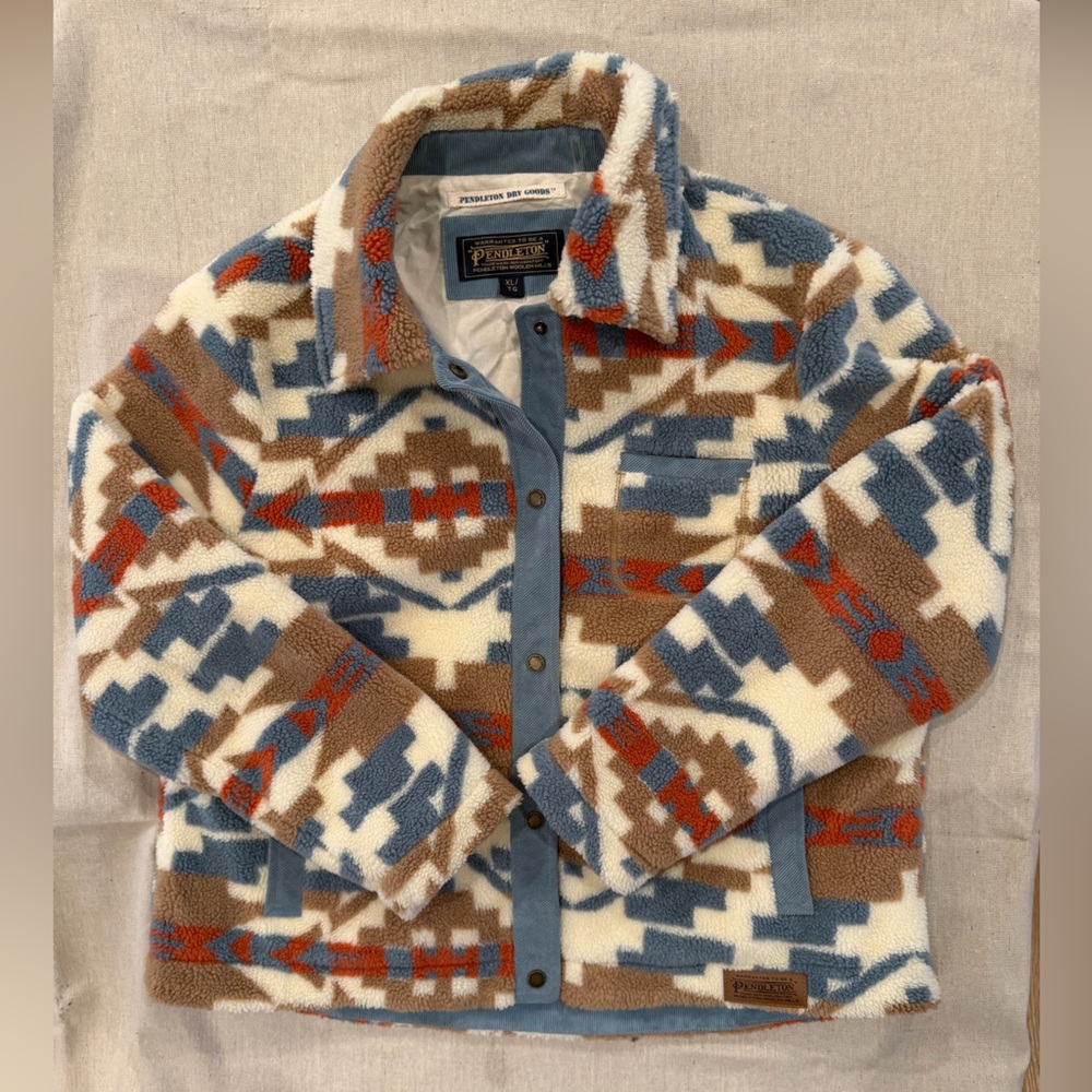 Pendleton Women’s Jacket - Blue, Brown, Cream